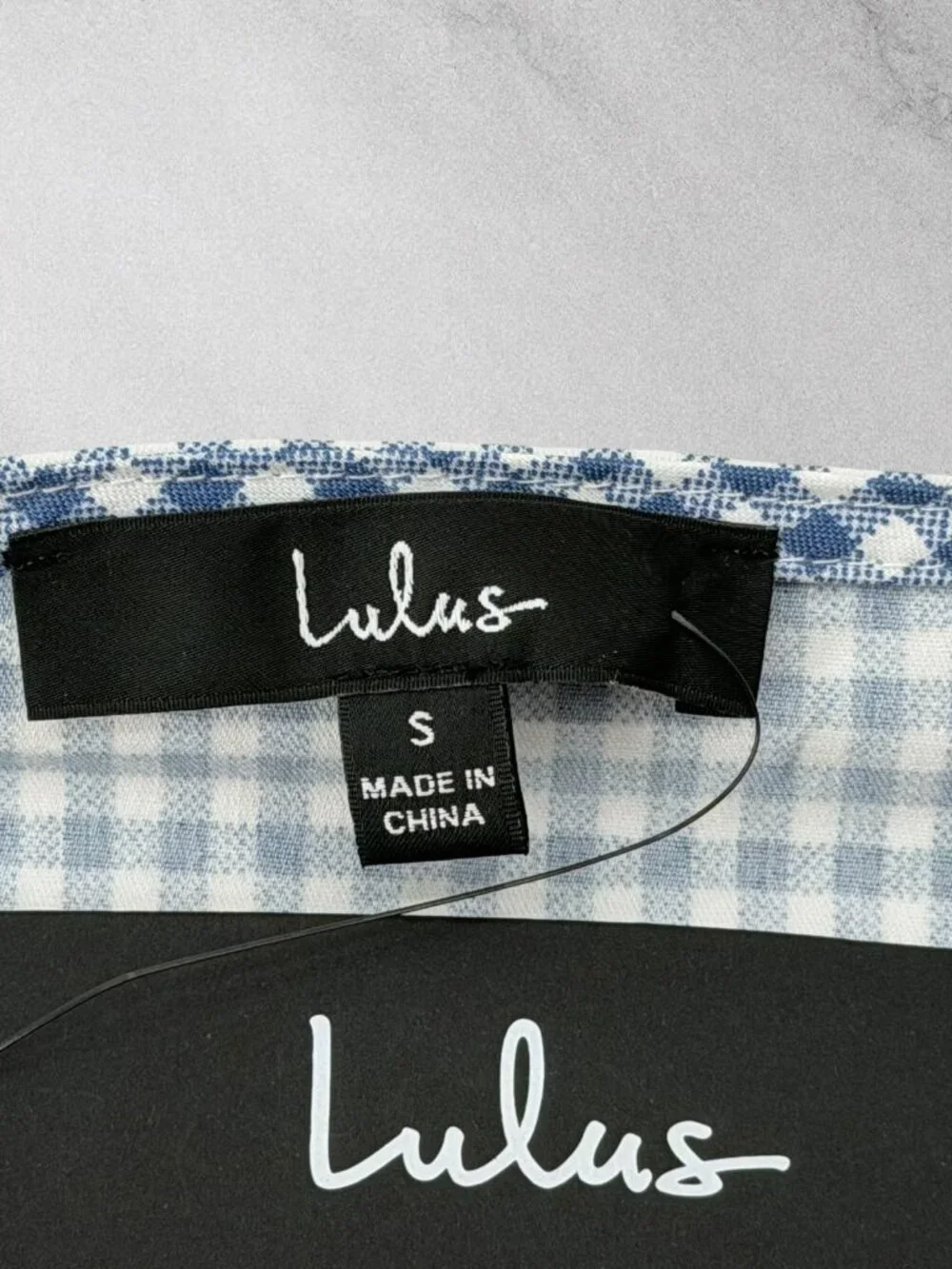 Lulus NWT Blue Plaid 2 Piece Matching Set Crop Tank & Wide Leg Pants S